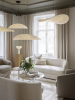 Lampa wisząca owalna materiałowa biała 90cm minimalistyczna klasyczna uniwersalna TENSE 21210 New Works